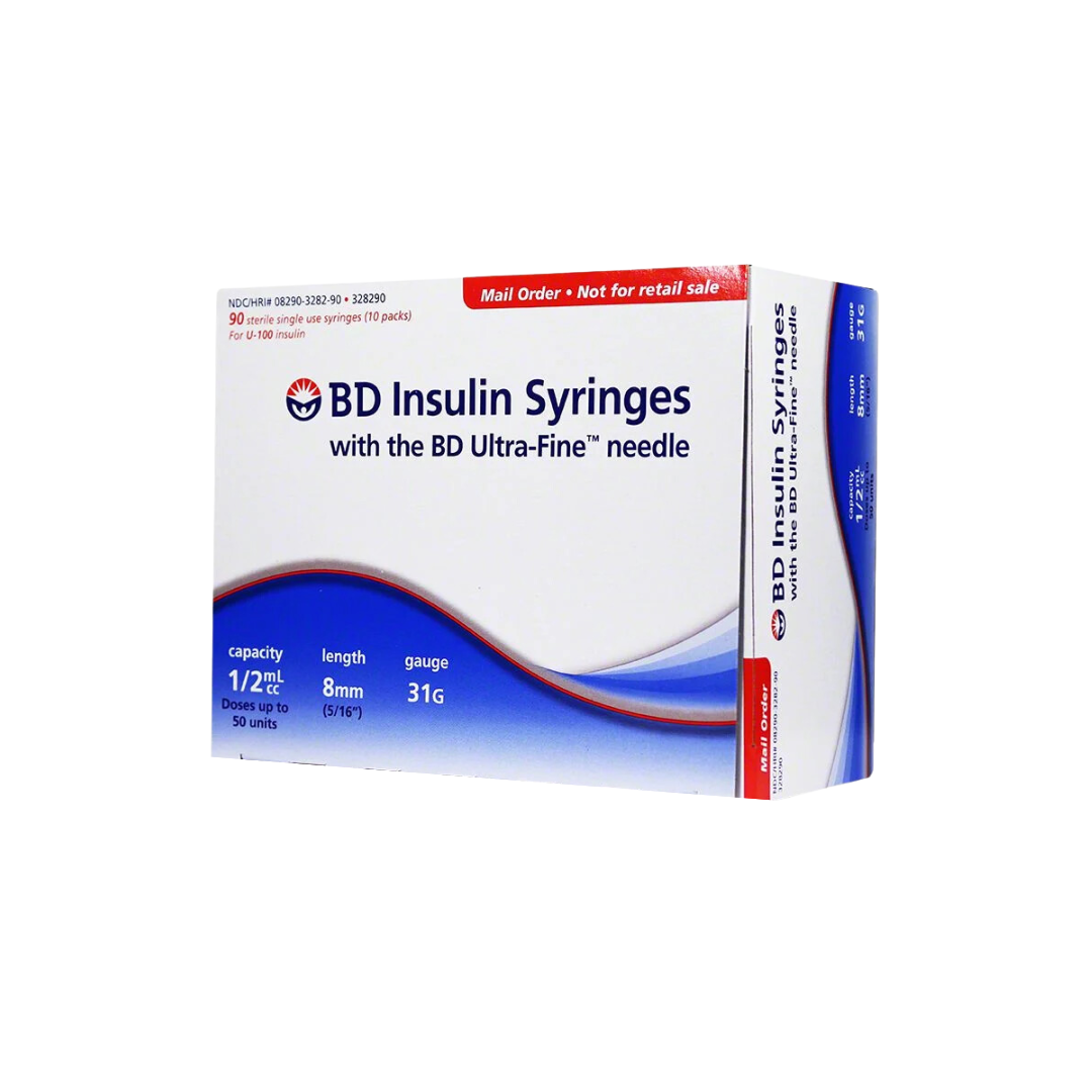 BD Insulin Syringe, 0.5cc, 31G x 5/16" (100)